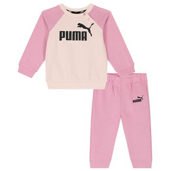 Younger Girls Pink Logo Tracksuit