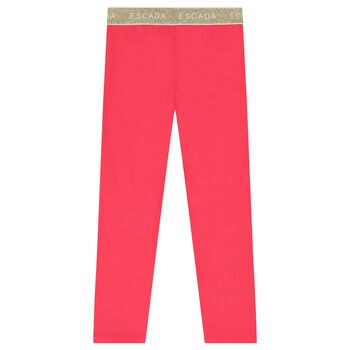 Girls Pink Logo Leggings