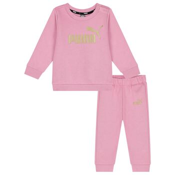 Younger Girls Pink Logo Tracksuit