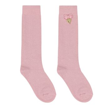 Girls Pink Bow Socks