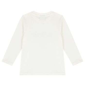 Baby Boys Ivory Logo Long Sleeve Top