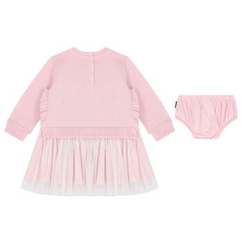 Younger Girls Pink Logo Dress Set