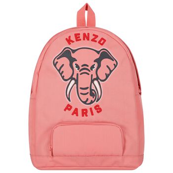 Girls Pink Elephant Logo Backpack