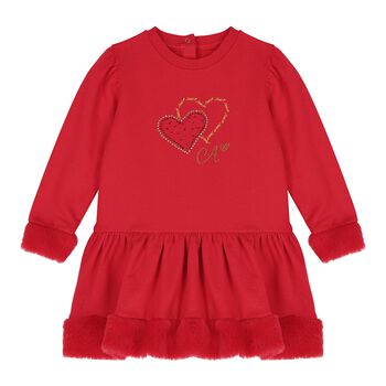 Baby Girls Red Heart Dress