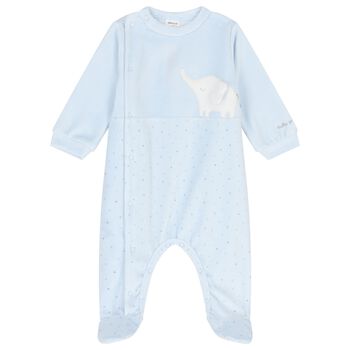 Baby Boys Blue Elephant Babygrow