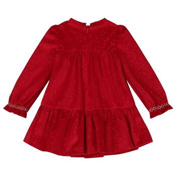 Younger Girls Red Velvet Dress