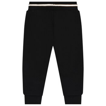 Younger Boys Black Logo Joggers