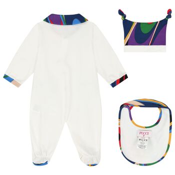 Baby Girls Ivory Onde Babygrow Gift Set