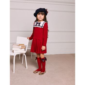 Girls Red Bow Dress