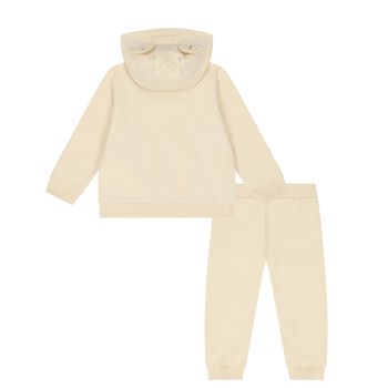 Beige Teddy Bear Logo Tracksuit