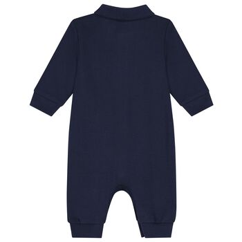 Baby Boys Navy Logo Romper