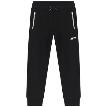 Boys Black Logo Joggers