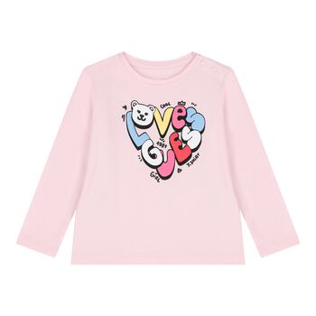 Baby Girls Pink Logo Long Sleeve Top