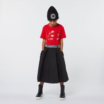 Girls Black Logo Skirt