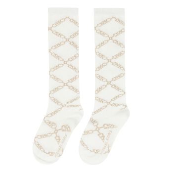 Girls Ivory Logo Socks