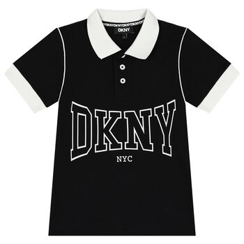 Boys Black Logo Polo Shirt