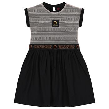 Girls Black Logo Dress