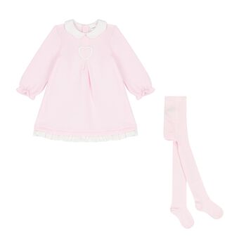 Baby Girls Pink Heart Dress Set