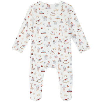 Baby Boys White Toys Babygrow