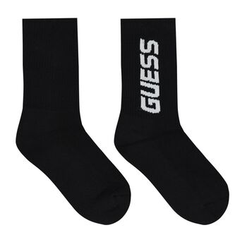 Boys Black Logo Socks