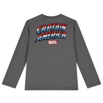 Boys Grey Marvel Long Sleeve Top