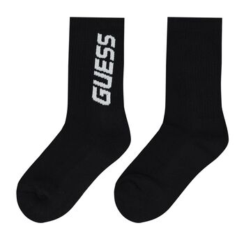 Boys Black Logo Socks