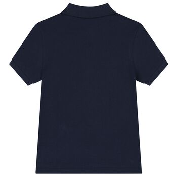 Boys Navy Blue Logo Polo Shirt