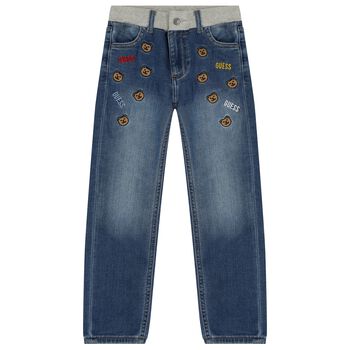 Boys Blue Logo Denim Jeans