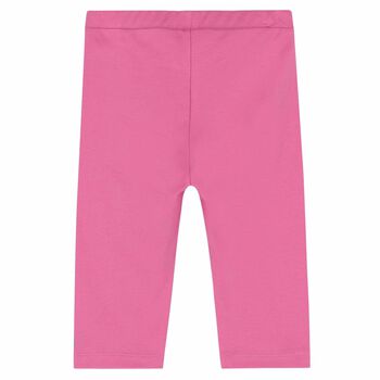 Girls Pink Logo Cropped Leggings