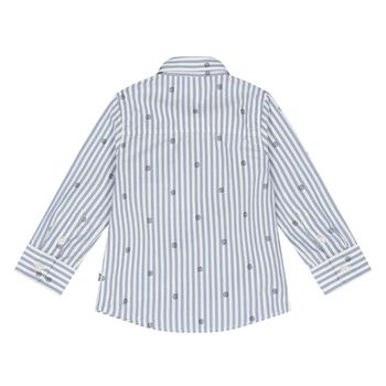 Younger Boys White & Blue Striped Shirt