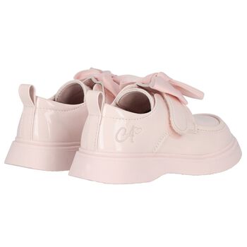 Girls Pink Bow Trainers