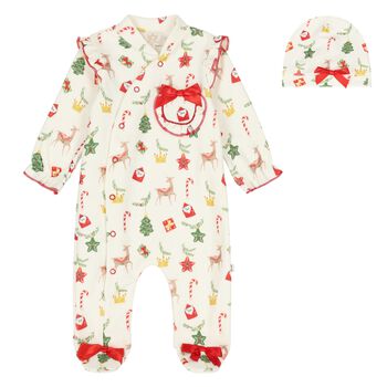 Baby Girls Ivory Babygrow Set