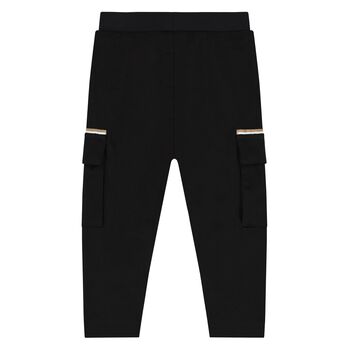 Younger Boys Black Logo Joggers