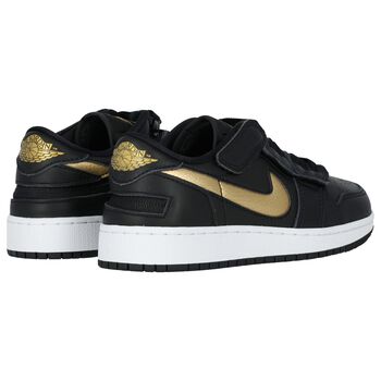 Black & Gold Air Jordan 1 Low Flyease Trainers