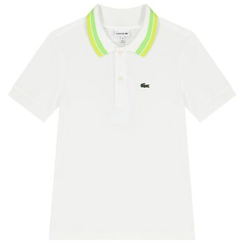 Boys White Logo Polo Shirt