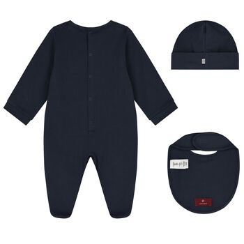 Navy Blue & Gold Logo Babygrow Gift Set