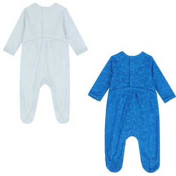 Baby Boys Blue Babygrows ( 2-Pack )