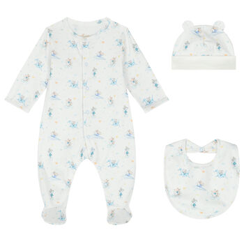 Baby Boys White Cute Mouse Babygrow Set