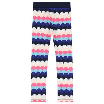 Girls Navy Blue & Pink Leggings