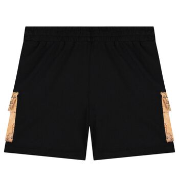 Boys Black Geo Map Shorts