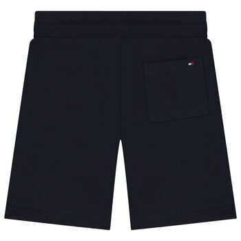 Boys Navy Blue Logo Shorts