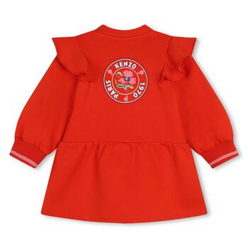 Younger Girls Red Logo Sweatshirt Dress