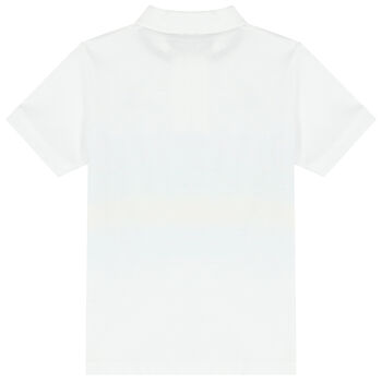 Boys White Spray Paint Polo Shirt