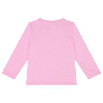 Younger Girls Pink Animals Long Sleeve Top