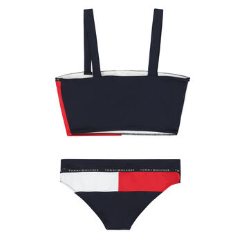 Girls White, Red & Navy Bikini