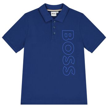 Boys Blue Logo Polo Shirt