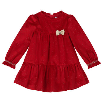 Younger Girls Red Velvet Dress