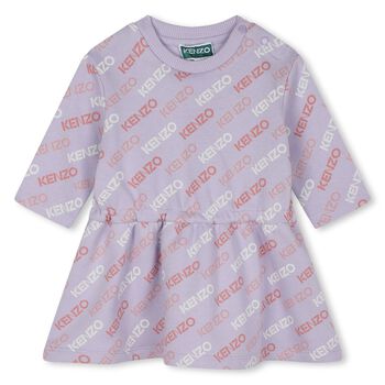 Younger Girls Lilac Logo Dress