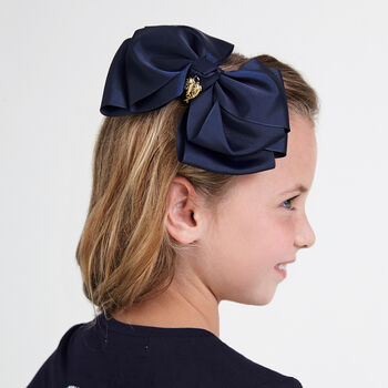 Girls Navy Bow Hairclip