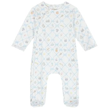 White & Blue Babygrow